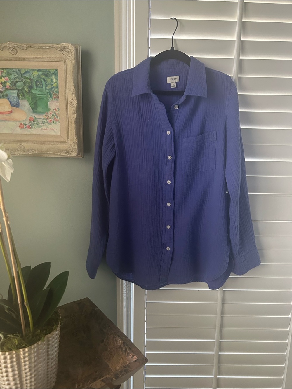 J. Crew Women's-Style Casual Button-Down Shirt - Purple/lilac